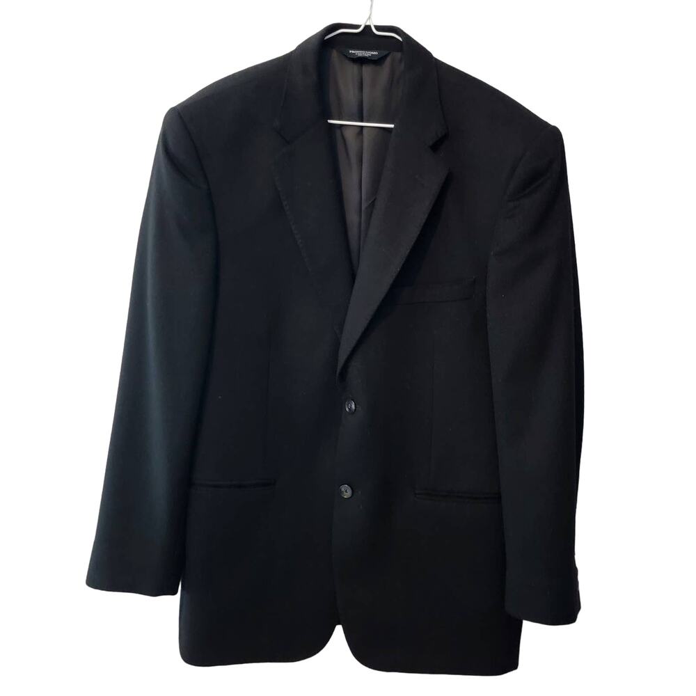 Vintage Pronto Uomo Black Cashmere Blazer Size 41R